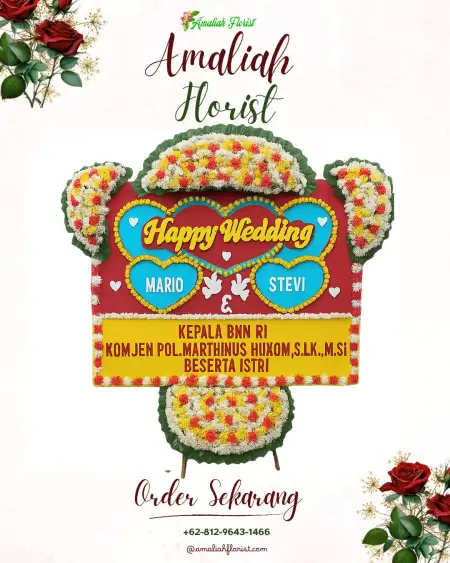 Papan Bunga Pernikahan Modangan